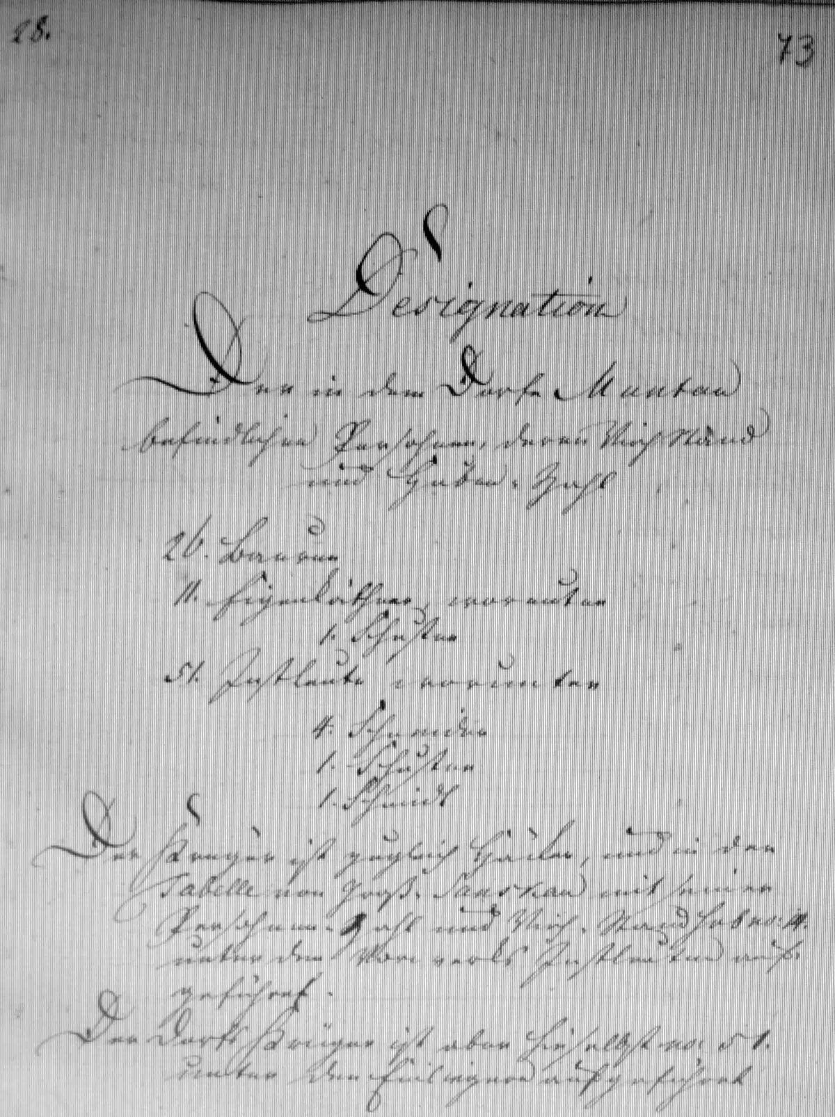Handschriftliche Designation der Einwohner des Dorfes Muntau mit Personen-, Vieh- und Hubenzahl