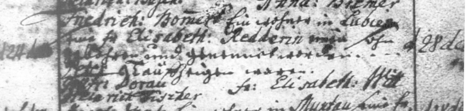 Geburtseintrag von 1778 aus Lubien über die Geburt des Peter, Sohn des Friedrich Bommert