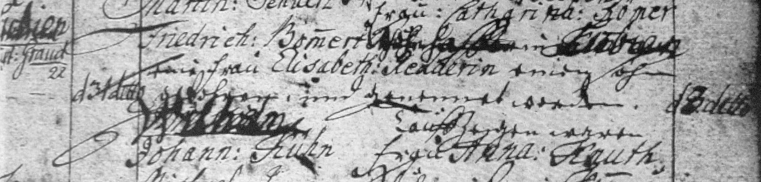 Geburtseintrag von 1781 aus Lubien über die Geburt des Wilhelm